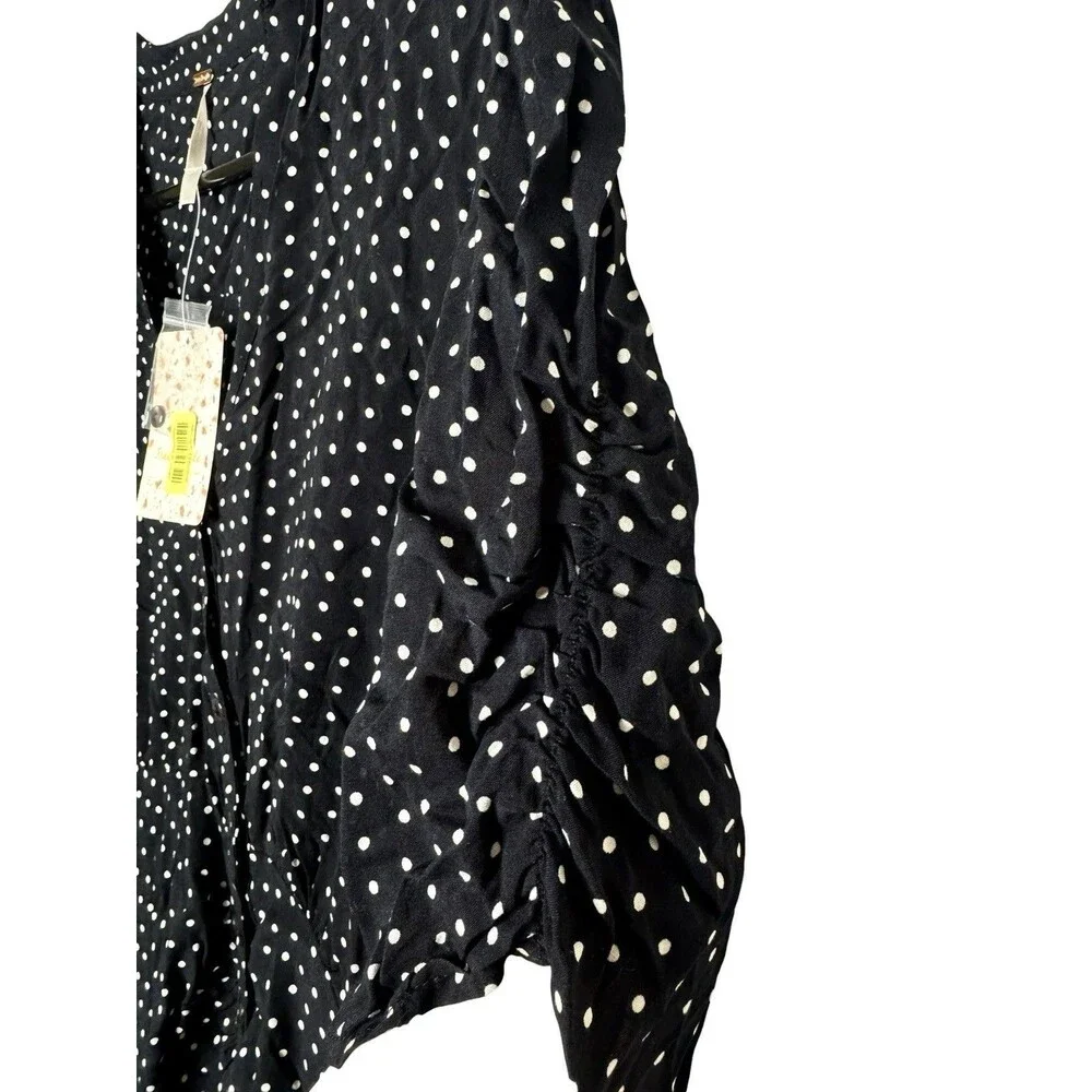 NWT Free People Pippa Ruched Asymmetrical Mini Dress‎ Size XS Midnight Combo